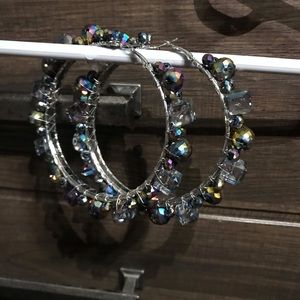 Sassy Jones Rochinda Hoops Large- Blue/Purple